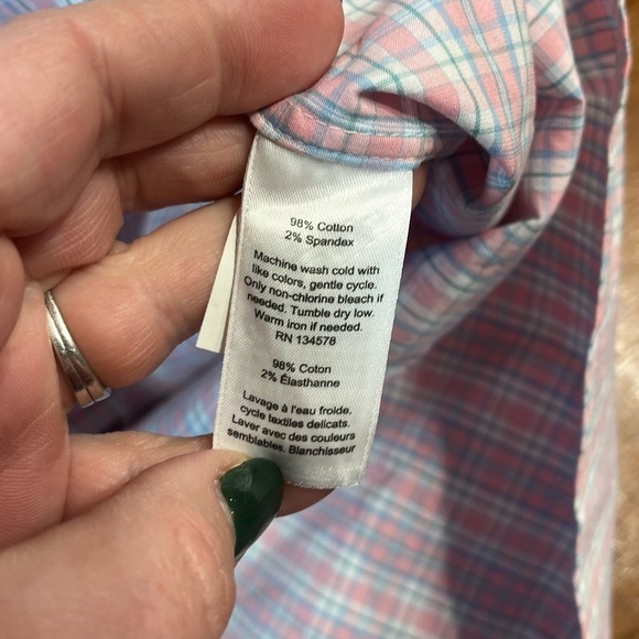 Vineyard Vines Classic Fit Tucker Shirt size XL pink blue plaid button down - Picture 6 of 7